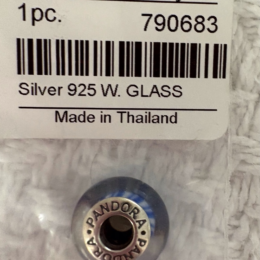 Pandora Silver and Blue Glass Charm